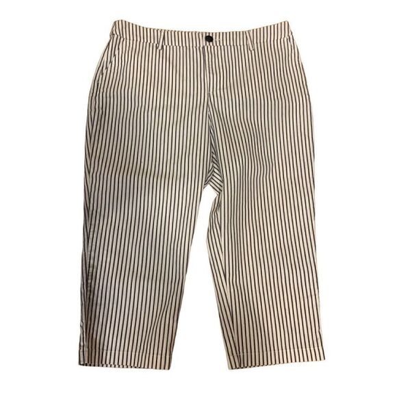Croft & Barrow Capri Pants High-Rise Pinstriped, Stretchy, Wide Leg, Y2K - Picture 1 of 9